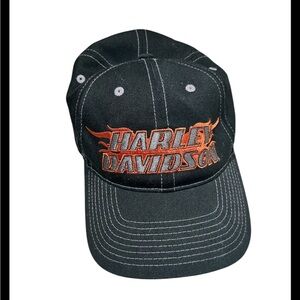 Harley Davidson Wool Blend Embroidered Logo Baseball Hat Size S/M